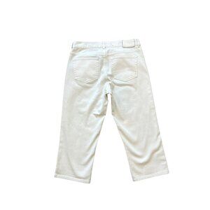 LAUREN JEANS CO. Ralph Lauren White High-Rise Straight-Leg Cropped Denim Capri